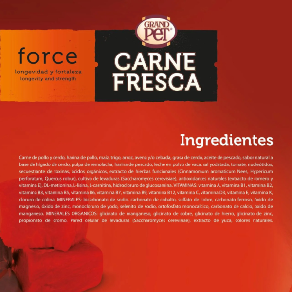 GrandPet Carne Fresca Force Razas Medianas y Grandes 20 kg - Imagen 5