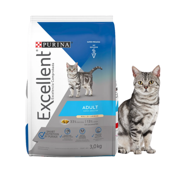 Purina Excellent Adulto Gato Pollo y Arroz 3 kg