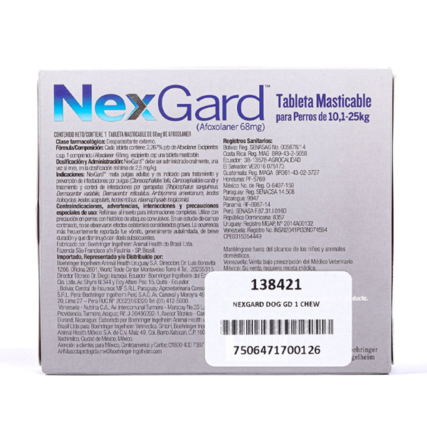 Nexgard Grande 10>25 kg 1 Masticable - Imagen 2