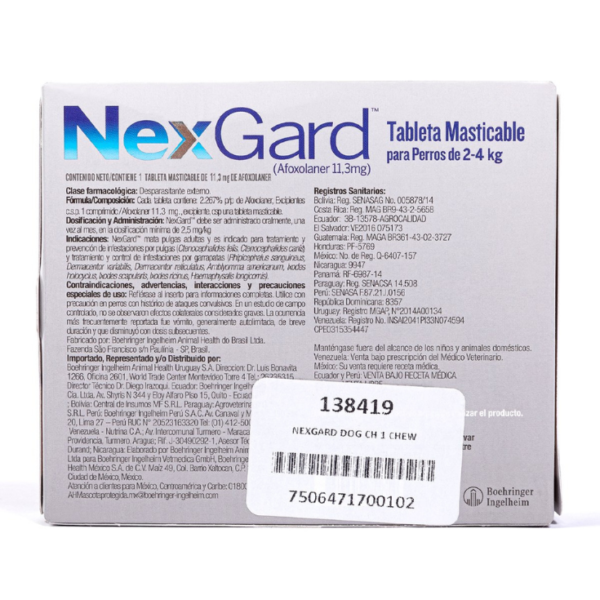 Nexgard Small 2>4 kg 1 Masticable - Imagen 3