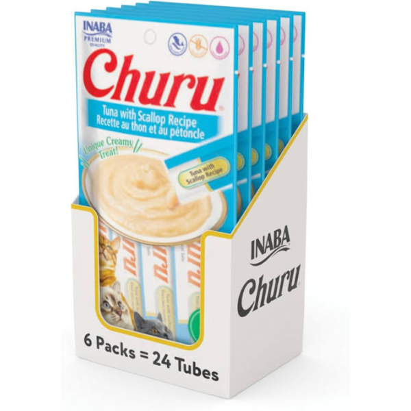 Inaba Churu Receta Atún y Vieria 6 Bolsas de 4 Piezas
