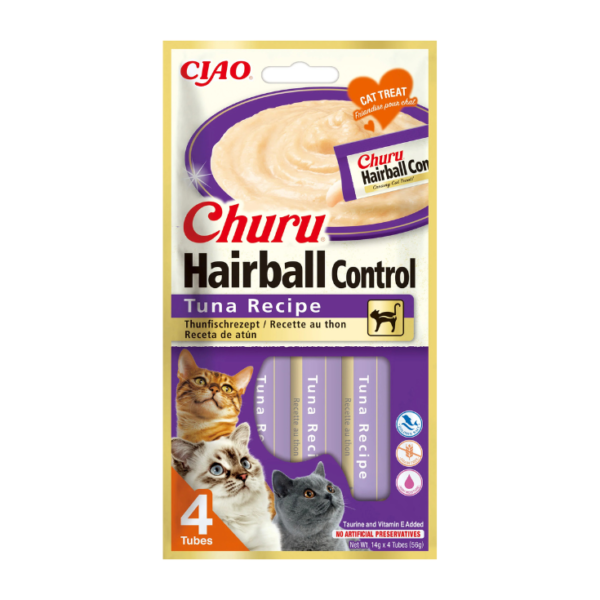 Inaba Churu Receta Atún Hairball Control 6 Bolsas de 4 Piezas - Imagen 2