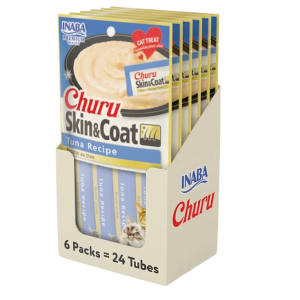 Inaba Churu Receta Atún Skin & Coat 6 Bolsas de 4 Piezas