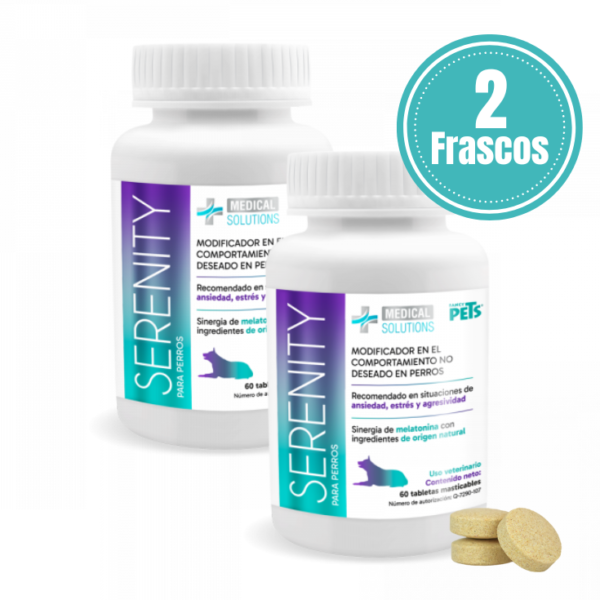 Medical Solutions Serenity P/Perros Pack de 2 Frascos de 60 Tabletas