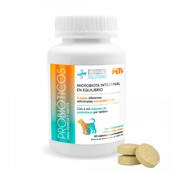 Medical Solutions Probióticos P/Perros Y Gatos 60 Tabletas