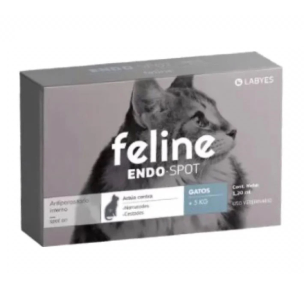 Labyes Feline Endospot Antiparasitario 05 a Más kg