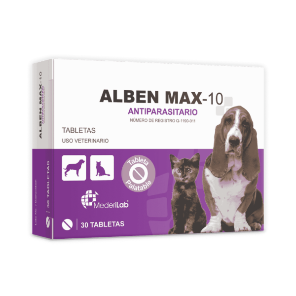 MederiLab Alben Max - 10 Antiparasitario 30 Tabletas