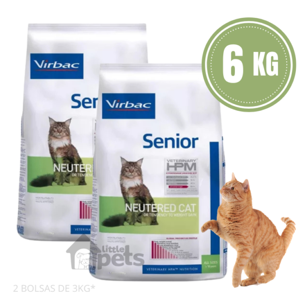 Alimento Virbac Senior Neutered Cat Pack de 2 Bolsas de 3 kg