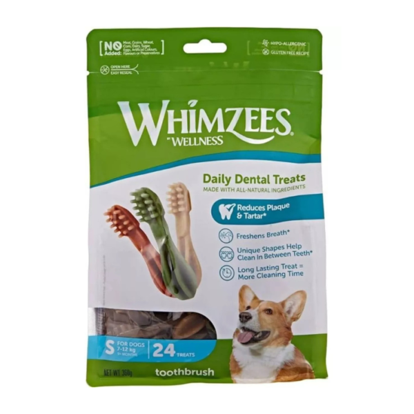 Whimzees Premios Cepillos de Dientes Tamaño S 24 Piezas