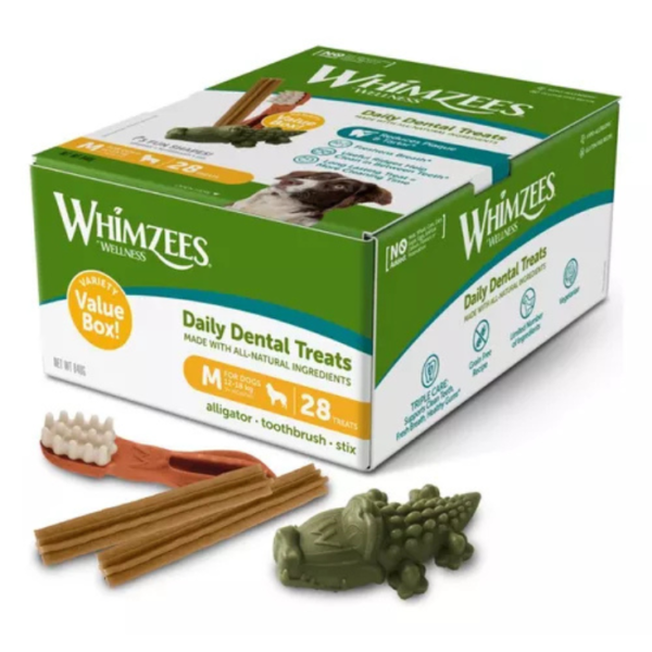 Whimzees Variety Value Box Tamaño M 28 Piezas