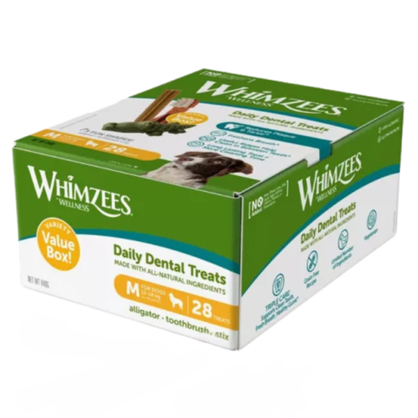Whimzees Variety Value Box Tamaño M 28 Piezas - Imagen 2