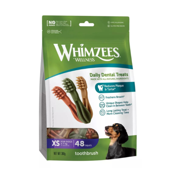 Whimzees Premios Cepillos de Dientes Tamaño XS 48 Piezas