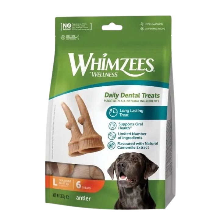Whimzees Premios Cuerno Tamaño L 6 Piezas