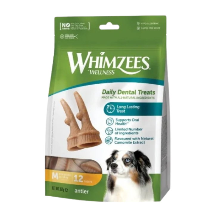 Whimzees Premios Cuerno Tamaño M 12 Piezas