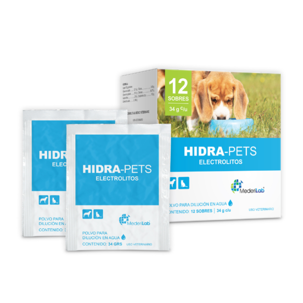 MederiLab Hidra-Pets Electrolitos Caja con 12 Sobres de 34g c/u