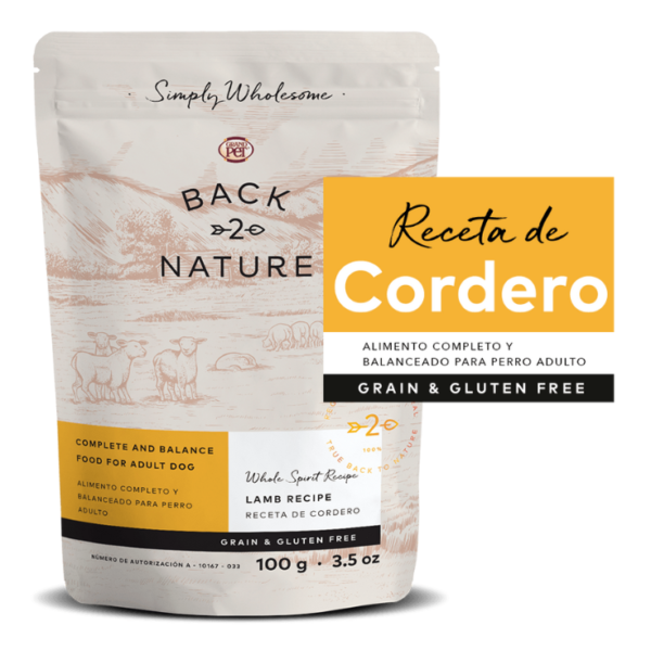 GrandPet Back 2 Nature Alimento Húmedo Para Perros Receta Cordero 100 Gr Box 10 Pz