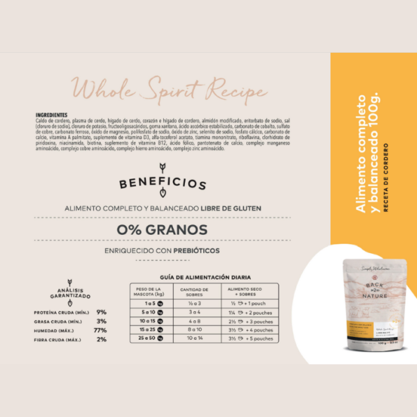 GrandPet Back 2 Nature Alimento Húmedo Para Perros Receta Cordero 100 Gr Box 10 Pz - Imagen 3