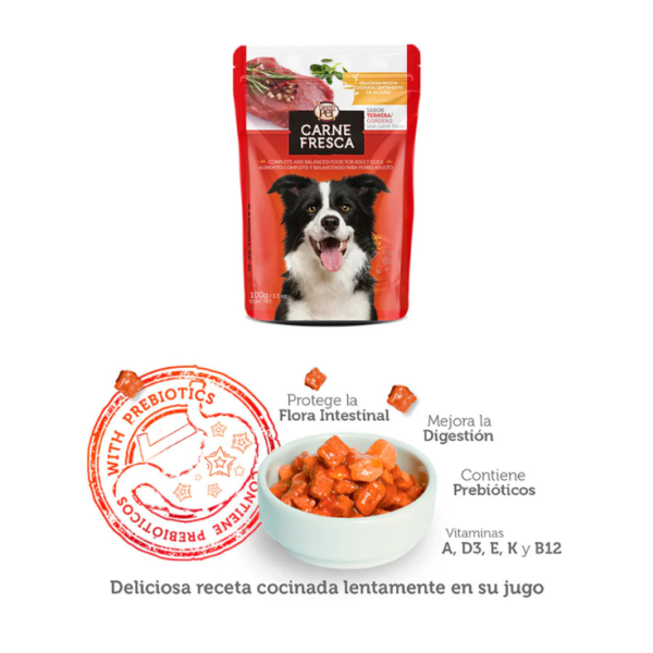 GrandPet Carne Fresca Alimento Húmedo Para Perro Adulto Sabor Ternera Y Cordero 100 gr Box 10 Pz - Imagen 3