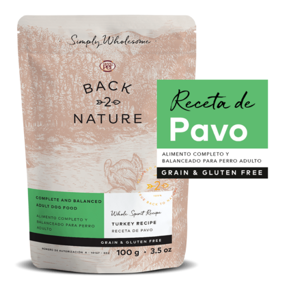 GrandPet Back 2 Nature Alimento Húmedo Para Perros Receta Pavo 100 Gr Box 10 Pz