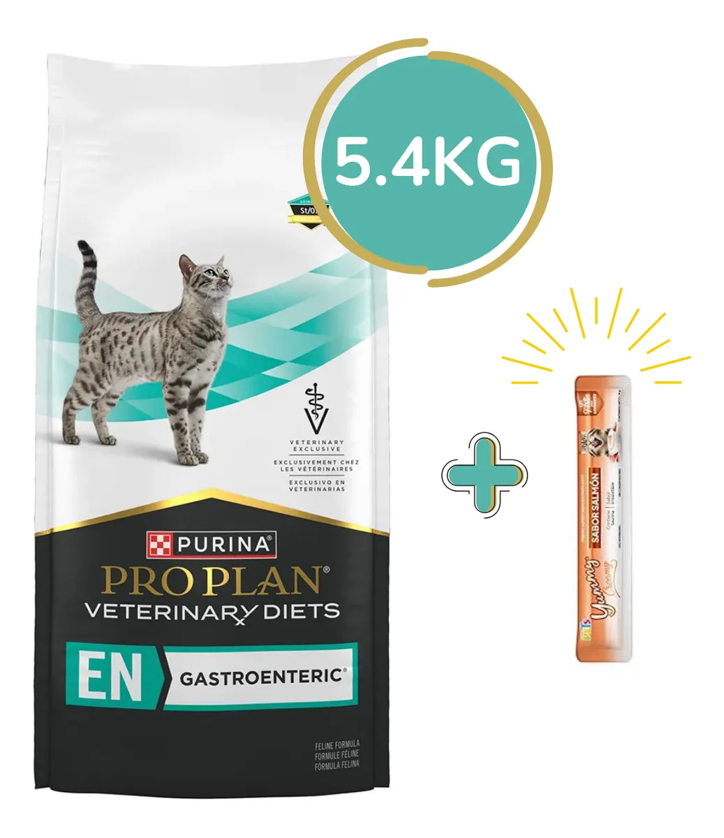 Pro Plan Veterinary En Gastroenteric Gato(2 bolsas de 2.72kg) 5.44kg+ yummy