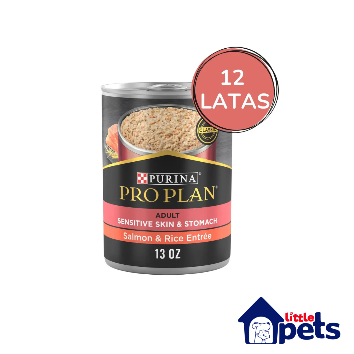 Purina Pro Plan Sensitive Skin & Stomach Dog 12 Latas 13oz