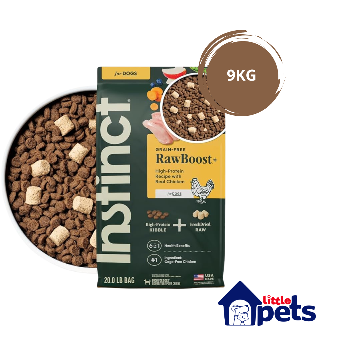Instinct Raw Boost Grain Free para Perro Pollo Real con Granos y Carne Cruda 9 Kg